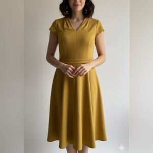 Sharagano Mustard Midi Dress